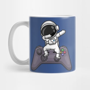 Cute Astronaut Dabbing On Controller Cartoon Mug